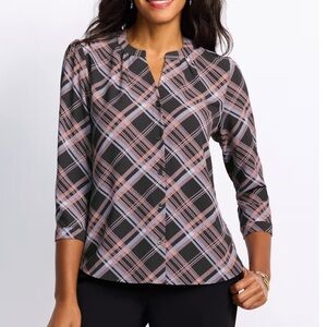 Montgomery Post Miranda Button Down Blouse in black, size L